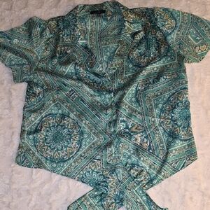 Green Paisley Women's Blouse